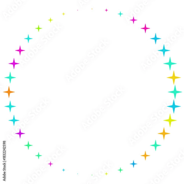 Obraz Rainbow light star frame 3d rendering.	