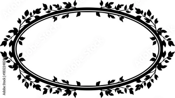 Obraz Elegant floral oval frame for invitations and announcements, personalize your design with this classic botanical border element, vector ready