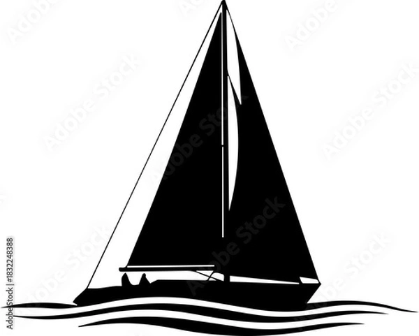 Obraz Sailing adventure awaits with this sleek sailboat gliding across the water, perfect for summer vacation vibes and nautical themes in your next project