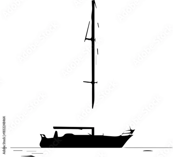 Obraz Elegant sailboat gliding on crystal waters, a symbol of freedom and adventure, perfect for travel blogs, nautical designs, and seaside promotions