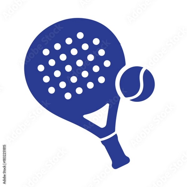 Obraz Minimalist Padel Racket and Ball Logo Vector
