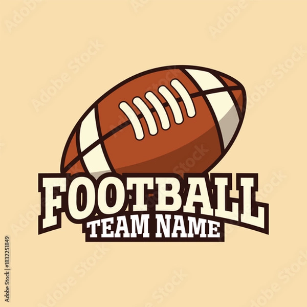 Obraz American Football Logo Template Team Club Emblem Vector Design
