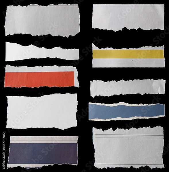 Obraz Torn papers on black