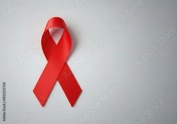 Fototapeta Closeup of a gloved hand holding a blood sample tube labeled for hiv test in a brightly lit medical laboratory setting with microscopes in background