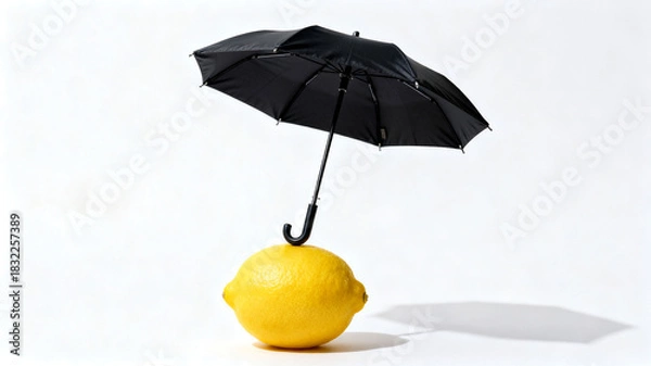 Obraz Lemon Under a Black Umbrella