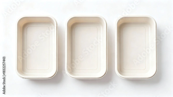 Obraz Three Empty Rectangular Food Containers