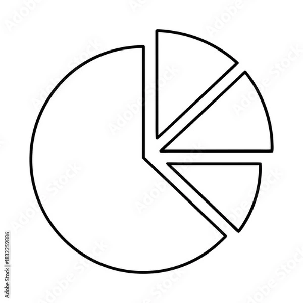 Obraz Outline of a pie chart with three slices removed