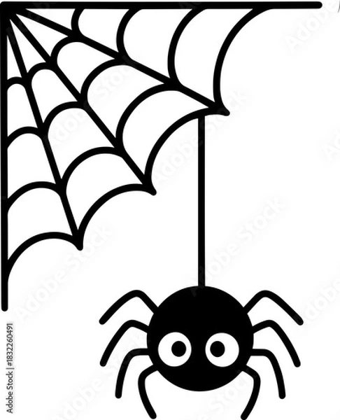 Fototapeta Spider Web Scalable SVG Vector Graphic with Editable Paths and Layers for Web, UI Design, Digital Art, and Print Applications