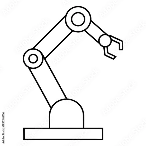 Obraz Illustration of a robotic arm with a gripper tool
