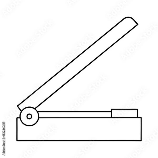 Obraz Illustration of an open guillotine paper cutter tool