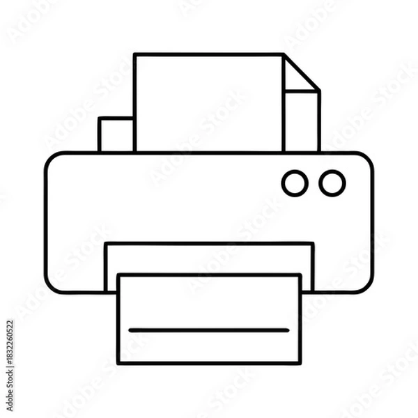 Obraz Simple outline drawing of a printer with paper out