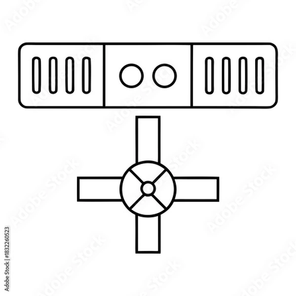 Obraz Outline illustration of a valve with vents above