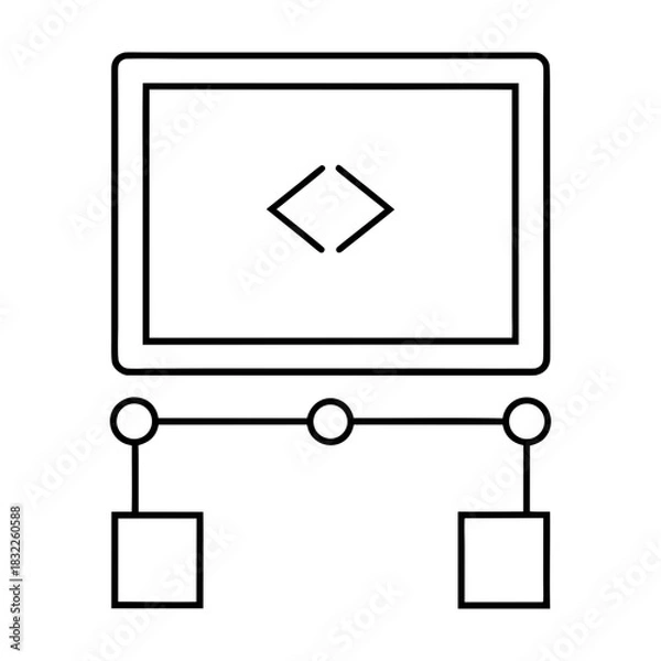 Obraz Schematic diagram of a computer with connections