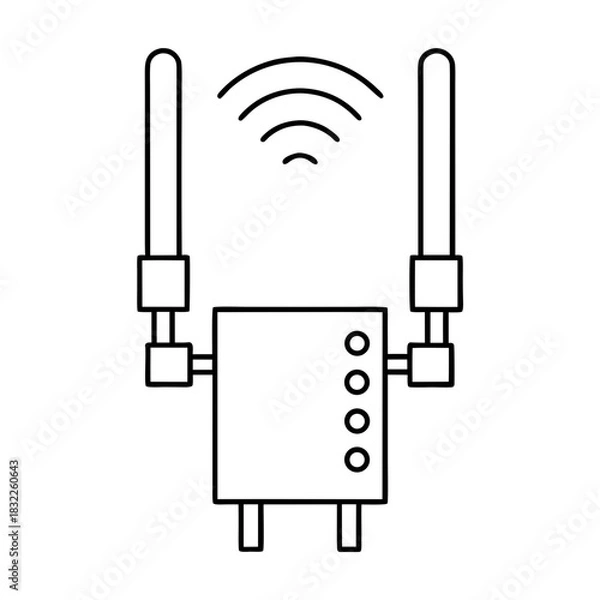 Obraz Illustration of a wireless router with two antennas