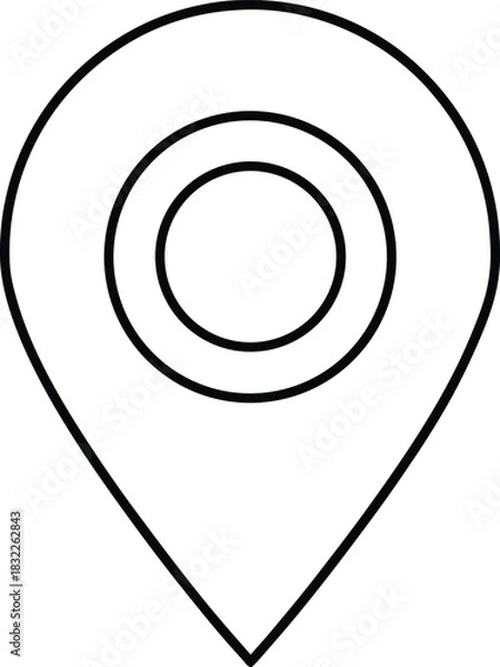 Obraz Map location pin outline icon for navigation apps isolated on transparent background