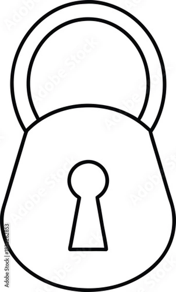 Obraz Padlock security lock protection icon symbol outline isolated on transparent background