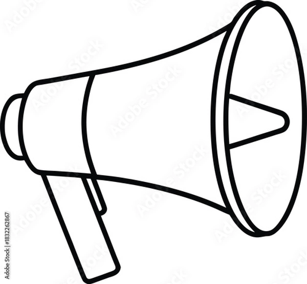 Obraz Megaphone outline icon vector for loud announcement isolated on transparent background
