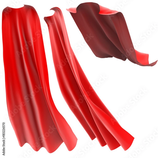 Obraz Superhero red cape front view.