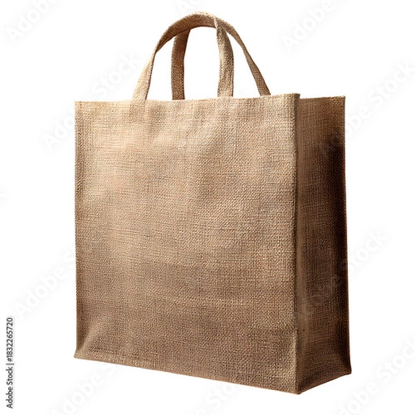 Obraz Empty Jute Shopping Bag on white background