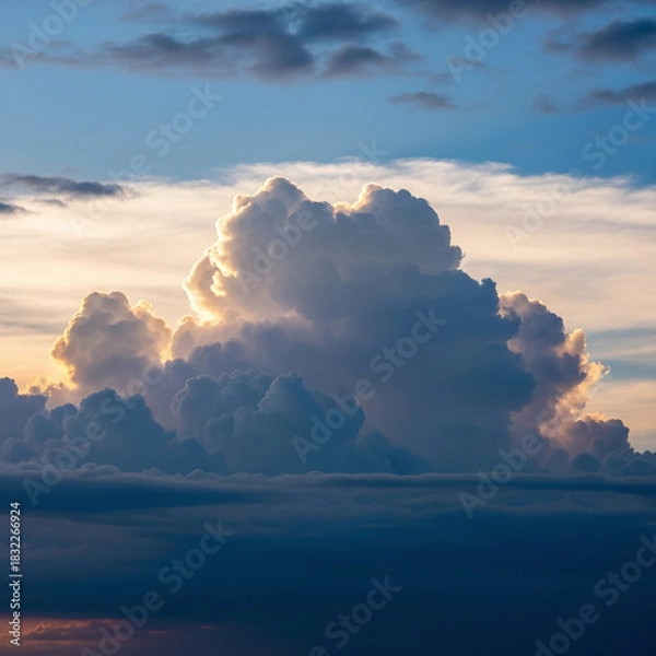 Fototapeta Dramatic Cumulonimbus Cloud Formation At Sunset image