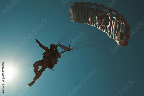 Obraz Parachutist jumping in the sky 