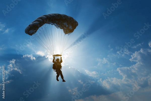 Obraz Parachutist jumping in the sky 
