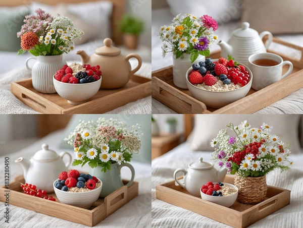 Obraz Cozy Cottage Interior, Warm Home Decor and Slow Living Lifestyle