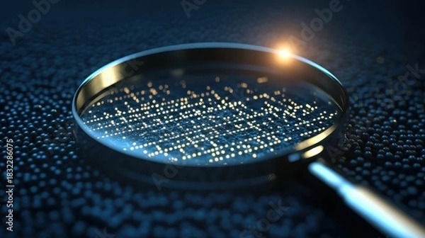 Fototapeta Close up of bacteria colony under a magnifying glass