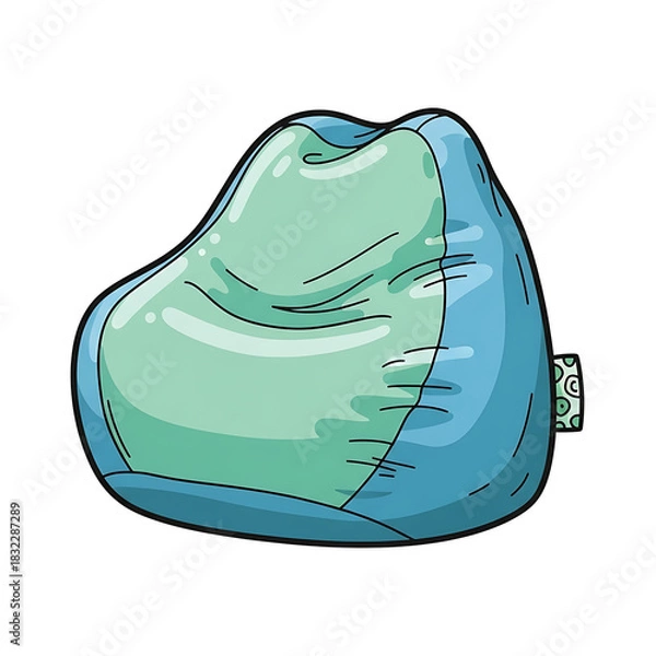 Obraz Colorful bean bag chair with a plush texture and modern design  