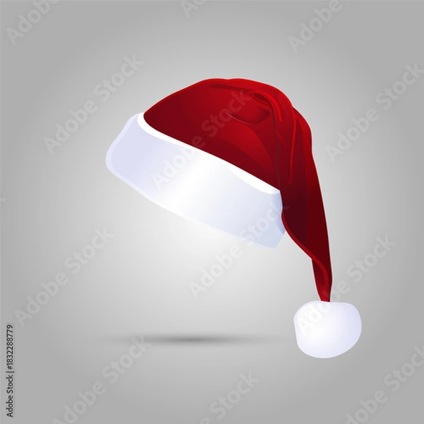Obraz Santa Claus red christmas hat.