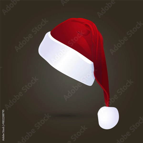 Obraz Santa Claus red christmas hat.
