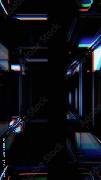 Obraz Abstract futuristic design, dark background, vertical orientation, 3d render