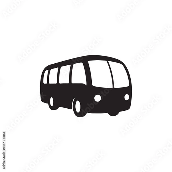 Fototapeta a simple black shape depicting a passenger vehicle with rounded edges and a distinctive silhouette