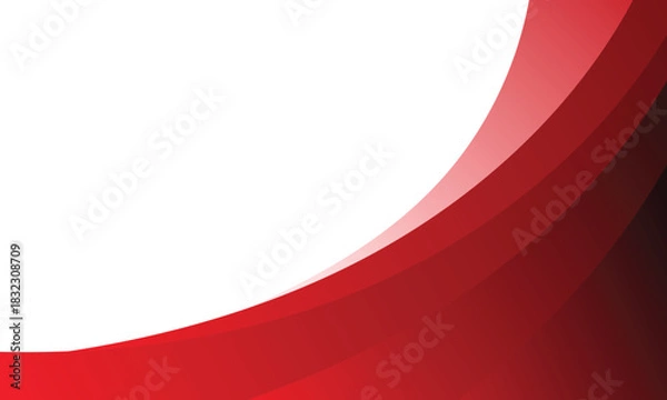 Obraz Abstract red curved lines on white background