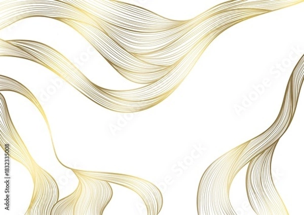Obraz Elegant gold line wave abstract background 