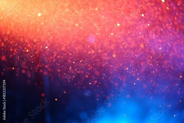 Obraz Abstract red and blue light bokeh effect