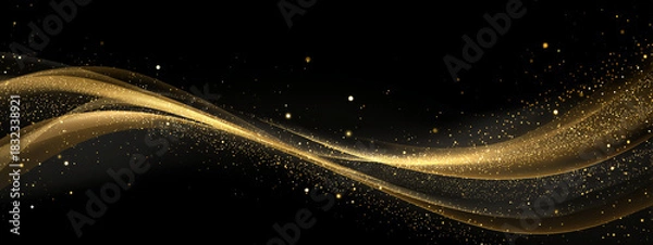 Obraz Golden Glitter Wave Background