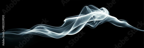 Obraz Abstract Smoke Wave on Black Background