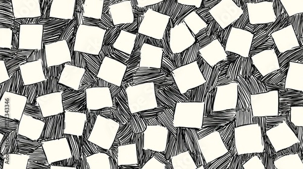 Obraz 
Vector doodle seamless pattern with uneven hand-drawn square hatching.