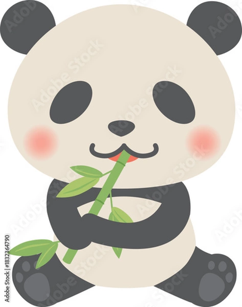 Obraz 動物_パンダ（笹を食べるパンダ）