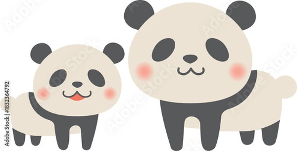 Obraz 動物_パンダ（親子）