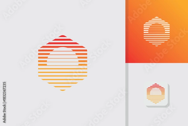 Obraz sunset logo design illustration vector template