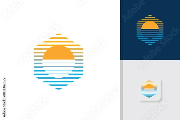Obraz sunset logo design illustration vector template