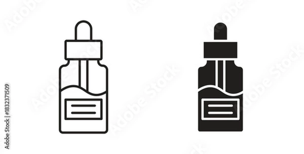 Fototapeta Oil dropper bottle icon concept set. Simple icon collection