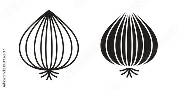 Fototapeta Onion icon concept set. Simple icon collection