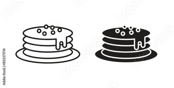Fototapeta pancakes icon concept set. Simple icon collection