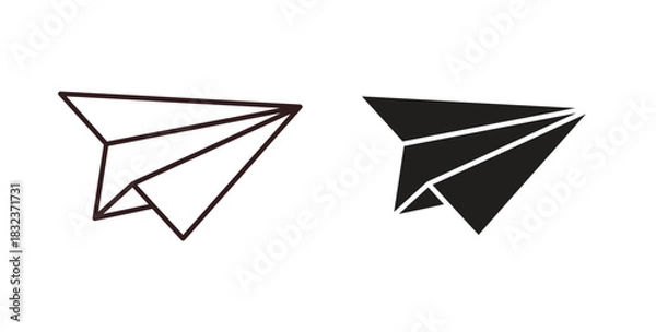 Fototapeta Paper plane icon concept set. Simple icon collection