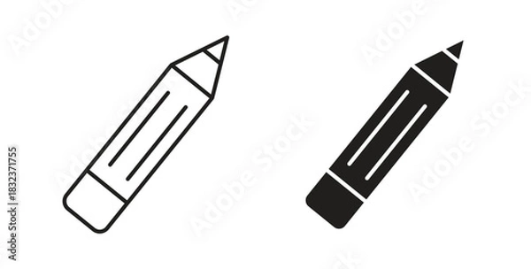 Fototapeta Pencil icon concept set. Simple icon collection