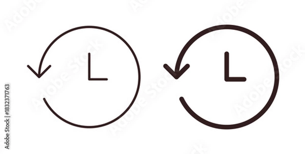 Fototapeta Past time icon concept set. Simple icon collection