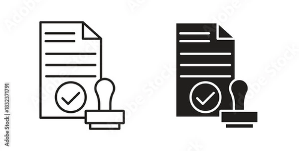 Fototapeta Permit icon concept set. Simple icon collection